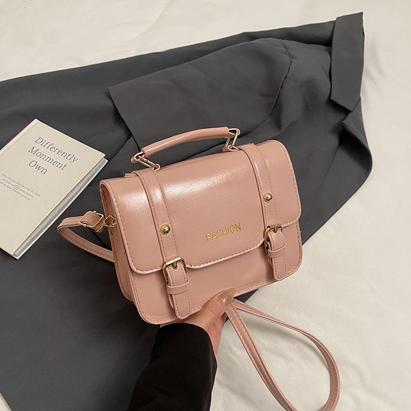

Женская сумка 2025 новая мода контрастный цвет маленькая квадратная сумка сумка-мессенджер женская сумка розовый