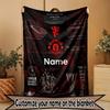 Custom Name Personalized Manchester United Print Blanket, Home Decor, Bedroom, Sofa, Camping, Couch, Gifts for Birthday Christmas