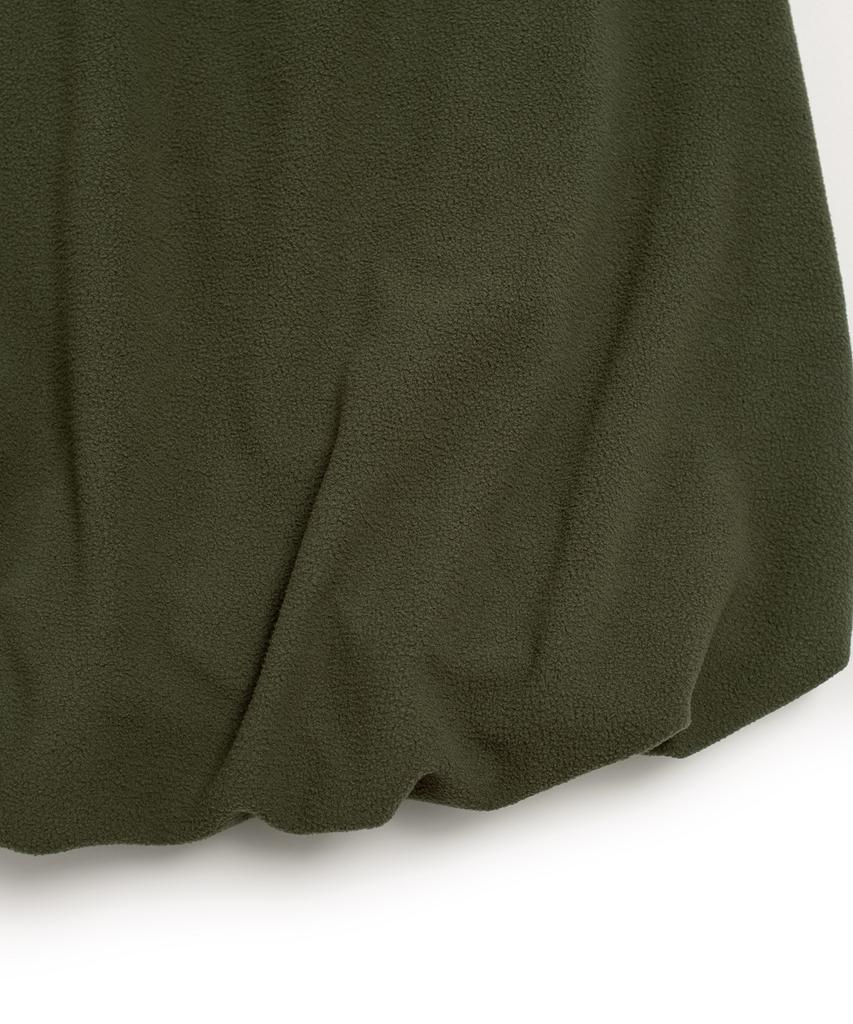Cotton Bell Fleece Hidden-Band Balloon Skirt - Khaki