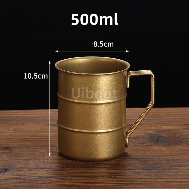 Retro Industrial Style Stainless Steel Beer Mug 304 Vintage Cold Drink coffee wine Cup Outdoor Camping High Aesthetic Design
