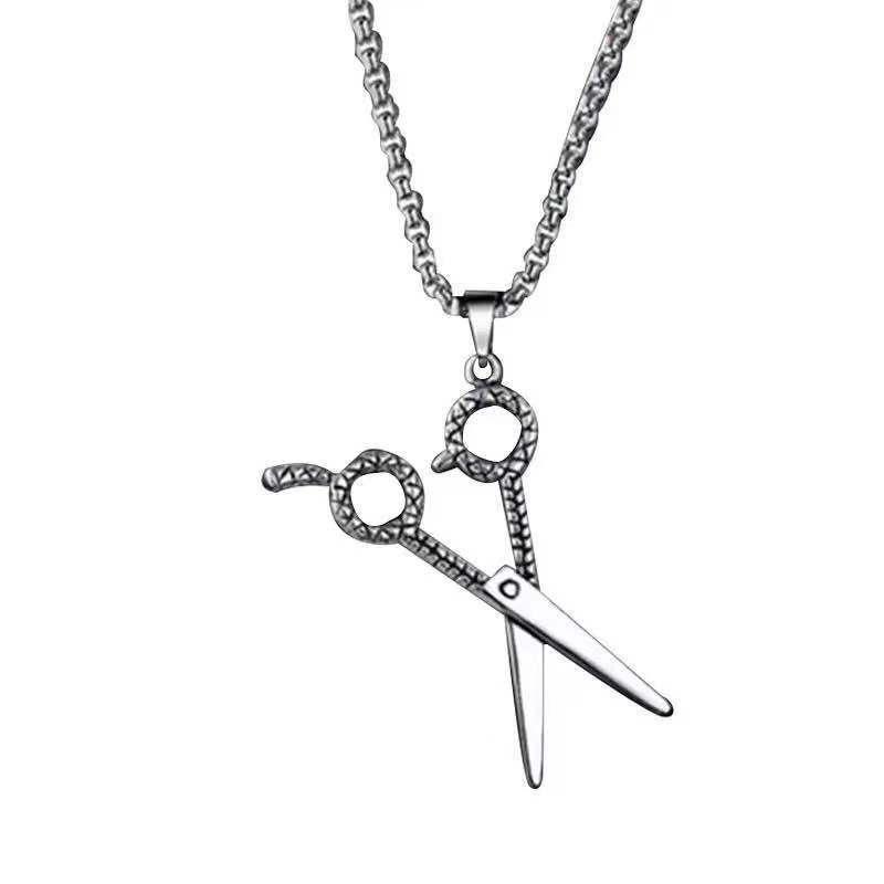 Street Trendy Scissors Pendant Necklace Men's and Women's Long Sweater Chain Korean Version Personalized Hip Hop Style Pendant