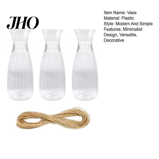 Durable Plastic Vase Clear Bud Vases, Modern Table Centerpiece Flower Vase, Simple Stylish Home Decor Transparent Decorative for Dining Wedding