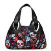Totenkopf Blumen Druck große Kapazität Mehrfachfach Handtasche Shopping Ausgehen leicht Handy Tasche