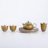 Su-Style Ceramic Gilded Silver Fulong Teapot Set