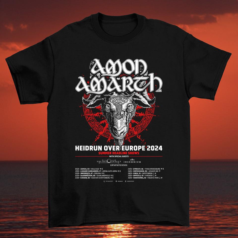 

AMON AMARTH Heidrun over Europe Tour 2024 T shirt Tops Tee Full Size S-4XL 4XL