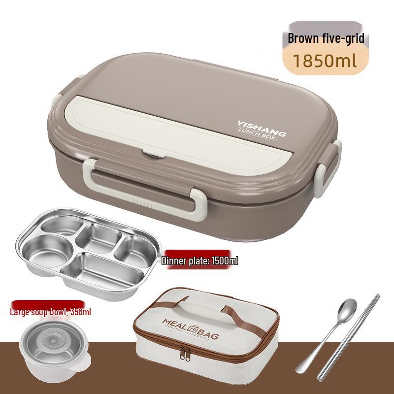 Microwave-Safe 304 Stainless Steel Lunch Box with Lid for Students