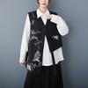 Women Spring Retro Black Vest Design Sense Irregular Personality Loose Fashion Women's Vest