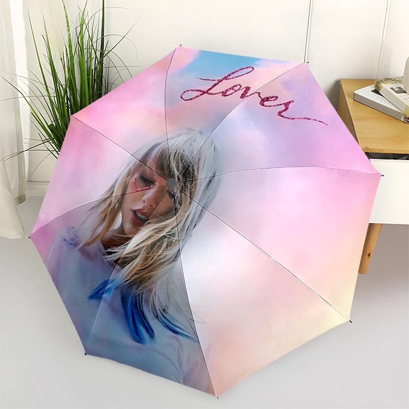 1pc Taylor Swift Automatic Open/close, Portable Folding Umbrella for Women & Men,Compact Parasol, Outdoor Accessory,, Durable Frame Yy250809199