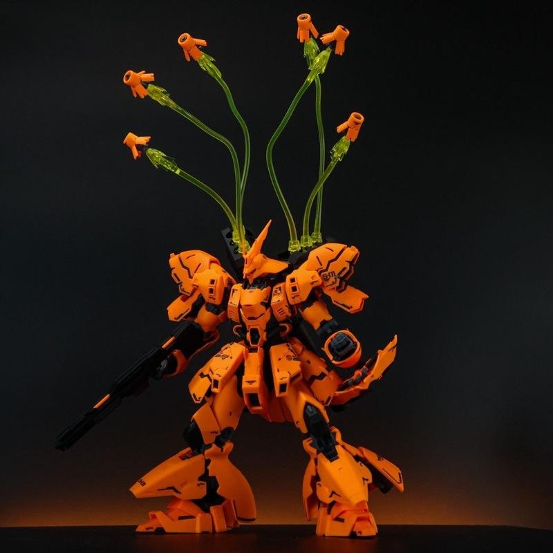 In-Stock RG 1/144 Sazabi HermèS Orange Assembly Posable Model Kit Action Figures Collecting Ornaments Plastic Models Toys Gifts
