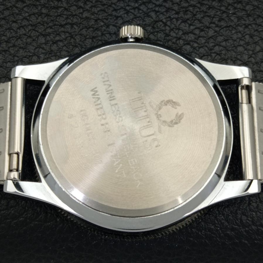 40MM DREHBARE LÜNETTE SCHWEIZER HERREN AUFGEARBEITETE TITUS SCHWARZES ZIFFERBLATT UHR a430789-2 R104-a430789