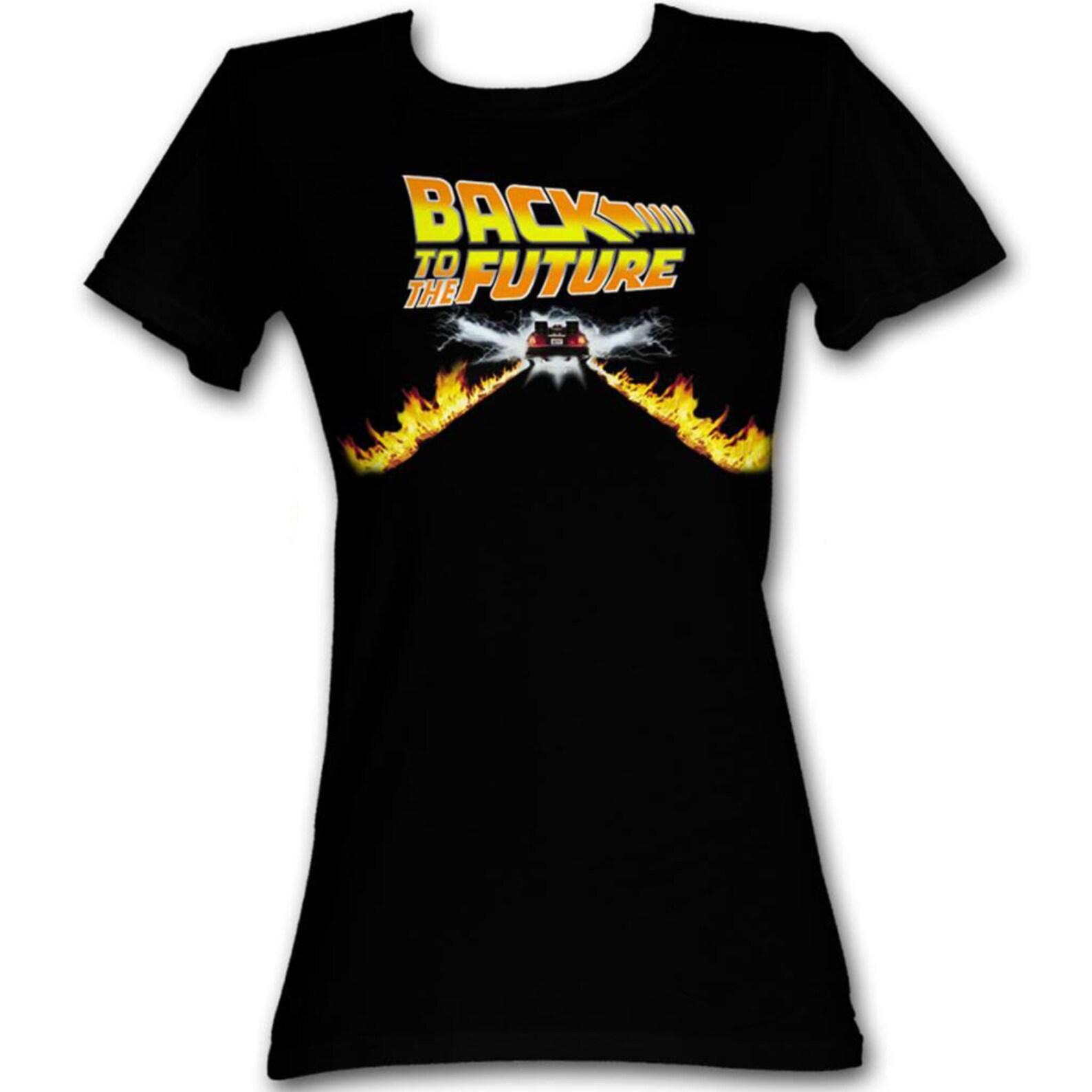 Back to the Future Car Black Junior Women s T-Shirt S