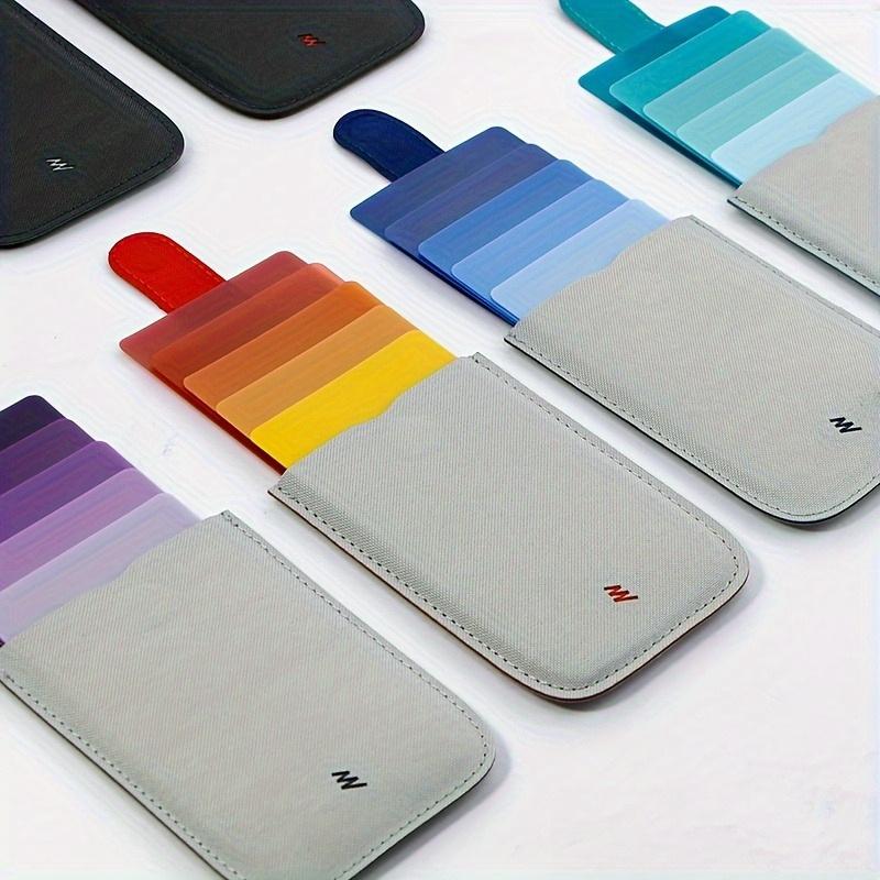 1PC color gradual change pull card bag laminated card bag ultra-thin practical small simple storage anti-degaussing compartment design