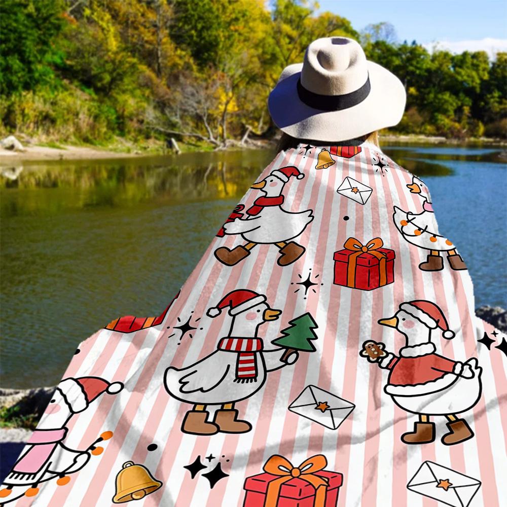 Christmas Duck Outdoor Flannel Blankets, Outdoor travel, Home Blankets, Fan Gifts,Suitable for All Seasons, Christmas Gifts. R1127044