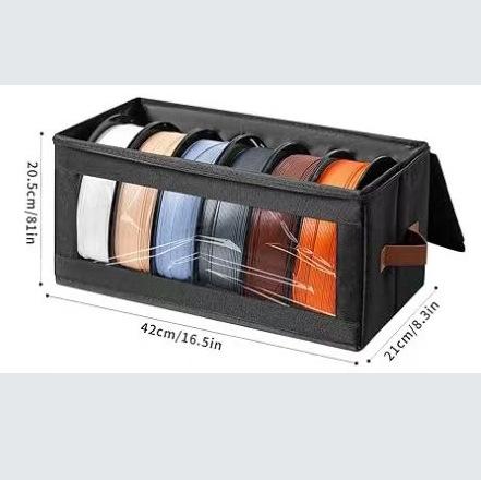 3D Printer Filament Storage Box Dustproof Moisture Proof 3D Printing Material Organizer Case Holds 6 Rolls