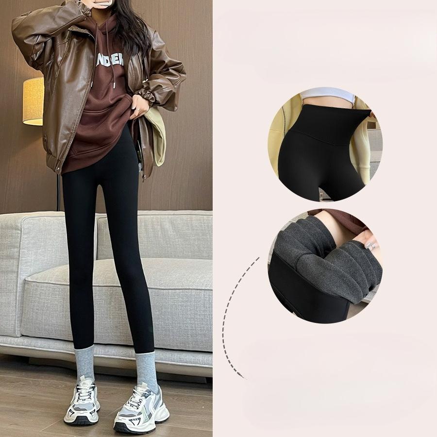 Shark Skin Pants Fleece Lined Women Winter Pink Plush Barbie Pants No Sag Outdoor Wear Thick Tight Warm Ankle Leggings