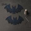 Durable Fabric Patches 2PCS Halloween Bat Embroidered Patch, Lace Gothic Wing Design Long-lasting DIY Clothing Badges, for Backpacks Jeans Jackets