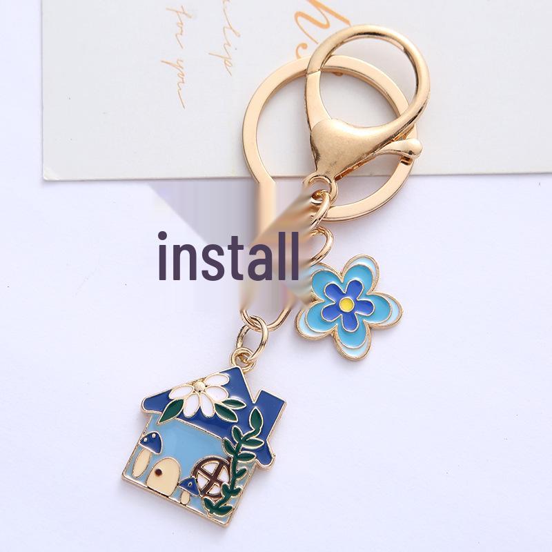 Korean Style Colorful Flower Keychain - Cute DIY Jewelry Bag Pendant