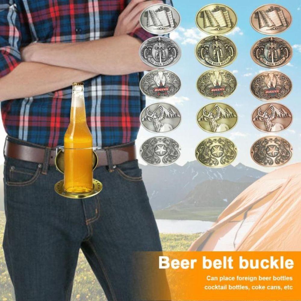 

Metal Wine Can Holder Heavy Duty Tray Buckle Cup Holder Outdoor Buckle Beer Holder Beer Bottles Bronze-Bull
