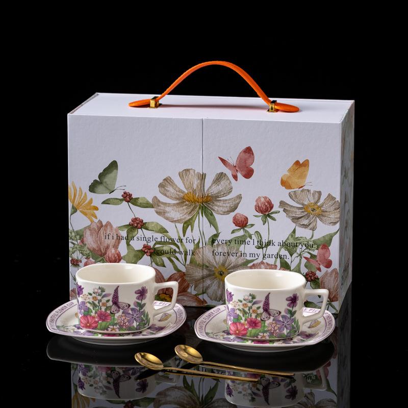 Original Designer Ceramic Cups And Saucers Direct Sales Afternoon Tea Coffee Cup Set Cup And Saucer Gift Box Gift