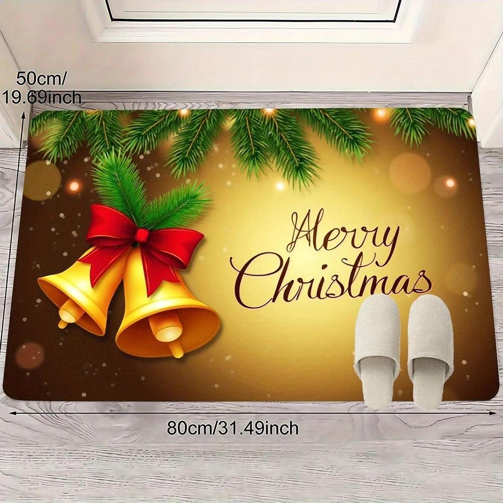 

Choose This Christmas Doormat! with A Bell Design, It Is Suitable for Both Indoor and Outdoor Front and Back Doors in Winter. 40x60cm