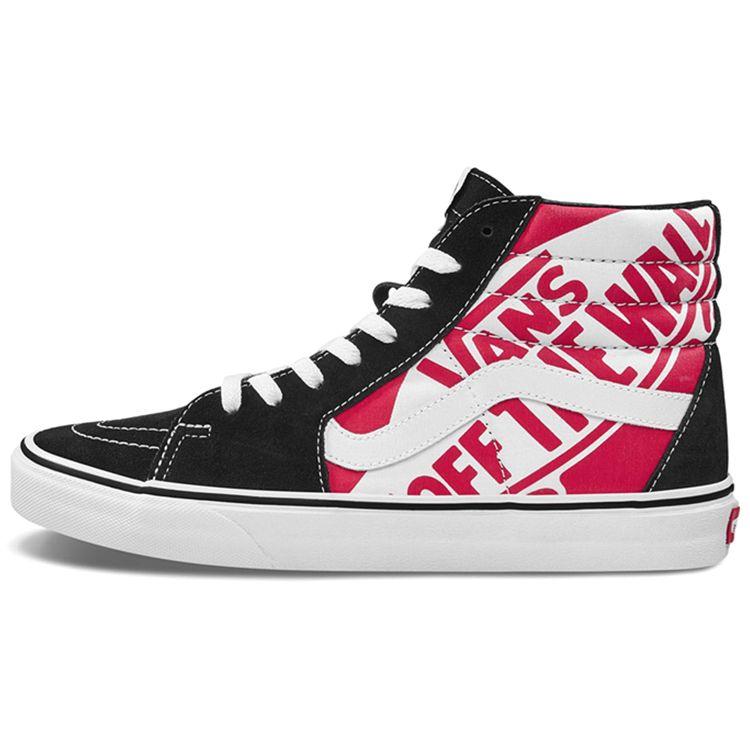 

Vans Sk8-Hi Off The Wall — кроссовки унисекс на каблуке Scab красные, черные, истинно-белые VN0A4BV6V3T