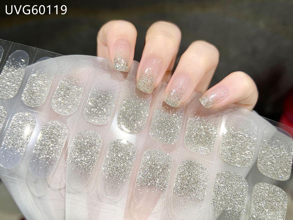 Transparent Nude UV Gel Nail Art Stickers: Semi-Cured, Semi-Baked Manicure Sheets