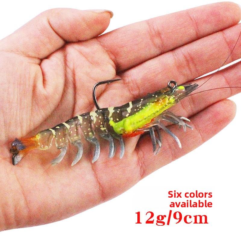 Lead Weighted Shrimp Lure Soft Bait Noctilucent Prawn Artificial Bait for Snakehead Black Fish