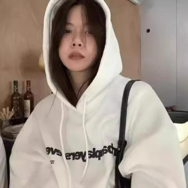 Bluza z kapturem Cienki sweter Damska kurtka Poczucie designu Niszowy Leniwy wiatr Ins Tide