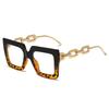 Twooo 3207 Übergroße quadratische Brille mit modischem Bügel Sonnenbrille Damen