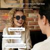 AI Smart Glasses with Bluetooth Calling & Music, Retro Oval Frame Sunglasses, Black Technology