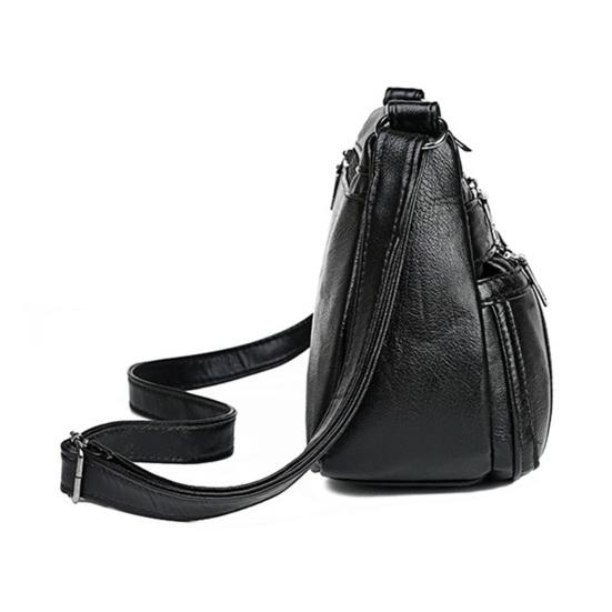 Bolso Bandolera para Mujer Bolso Cruzado de Piel Sintética Bolso de Hombro Simple con Múltiples Bolsillos Bolso de Mano para Ir al Trabajo y Compras