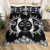 Mandala Duvet Cover Set Sun And Moon Comforter Cover Ties Exotic Style Black And White Botanical Floral Polyester Bedding Set
