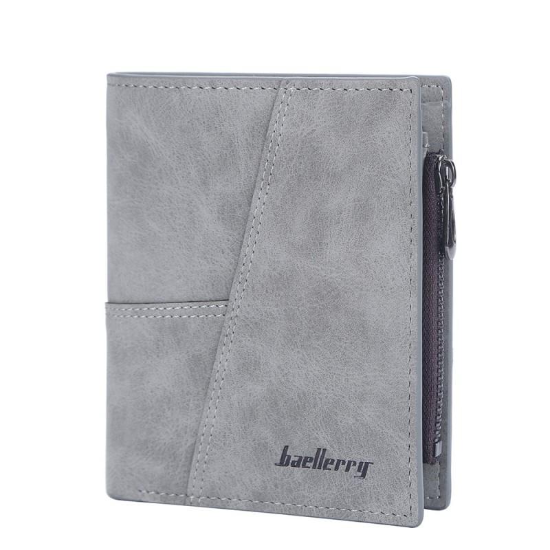 Wallet Men's Short Style European American Retro Multi Card Business Ticket Holder Vertical Zipper