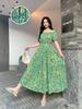Off-Shoulder One-Neck Cotton Silk Dress Children's Summer Dress Bohemian Island Vacation Dress Travel Beach Dress