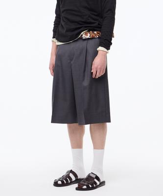 LEARVE Wool Blend Bermuda Pants Charcoal