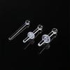Transparent Glass Nose Stud & C-Shaped Ring Set – L-Shaped & 5-Word Curved Bar Invisible Piercing Jewelry