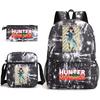 Hunter X Hunter Anime Print Student Backpack Casual Daypack for Boys Girls with Pencil Case 3 Piece Set