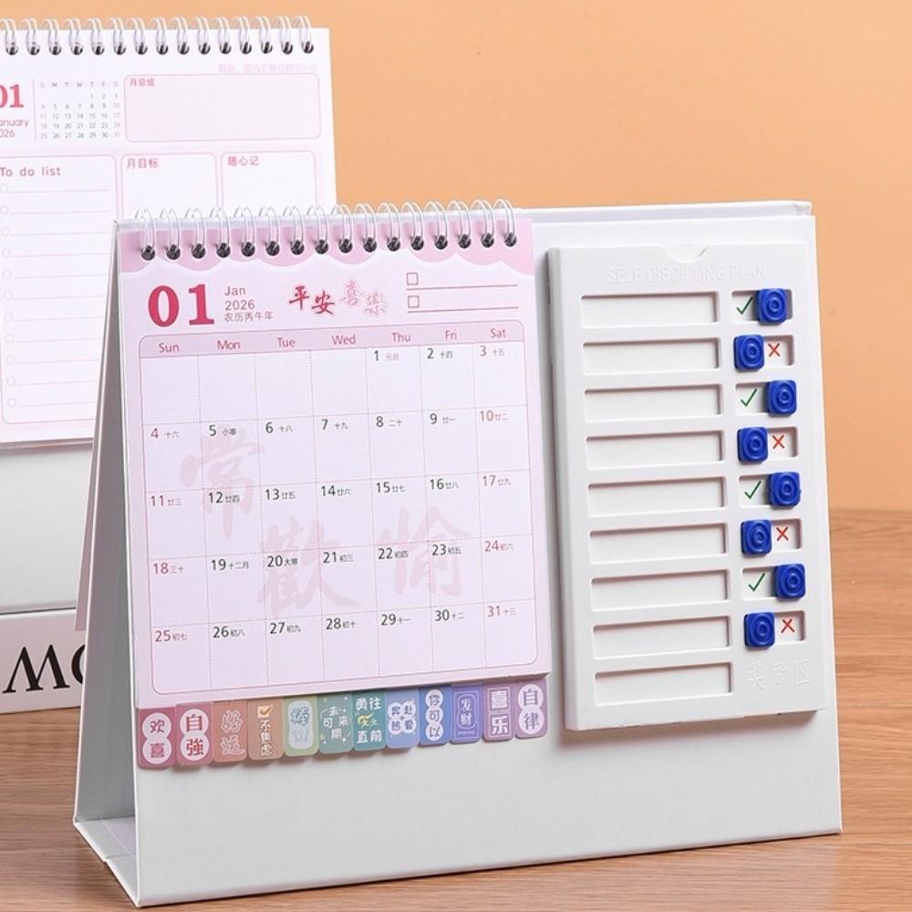 Chinese New Year Style Horse Year Calendar Standing Flip Calendar Daily Planning