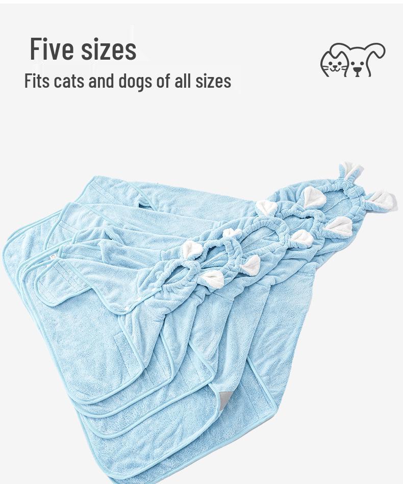 Bichon Dog Hooded Bathrobe - Soft, Strong Absorbent, Quick-Drying, Shed-Free Towel