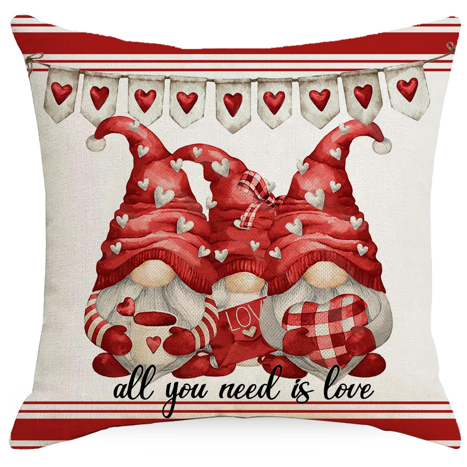 

Valentine S Day Line Printed Pillow Case Home Sofa Bedside Cushion Cover Festive Decorative Cushion Premium Durable 45 * 45Cm without pillow core