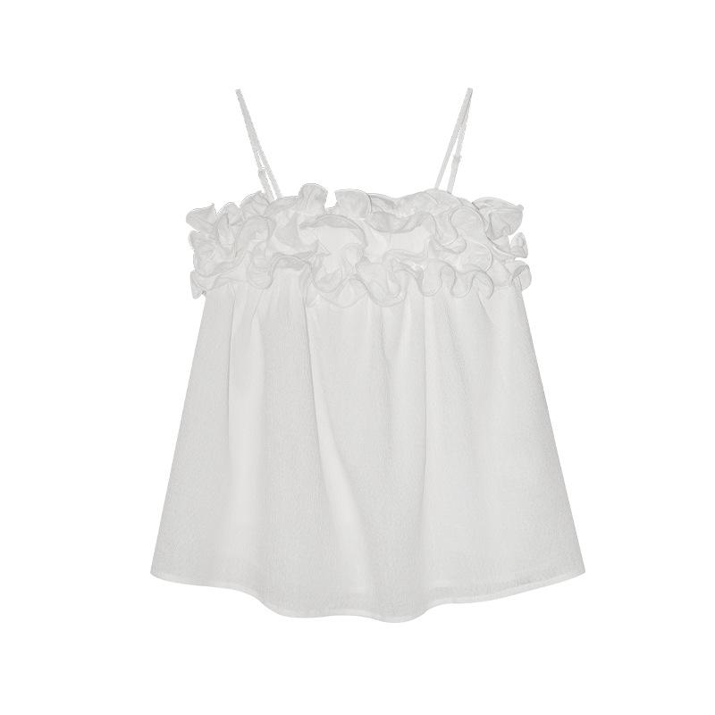 Summer Korean Gentle Heavy Industry Lace Sleeveless Vest Suspender Outer Top S