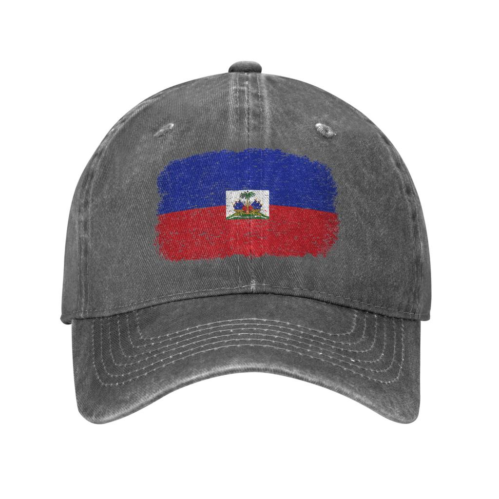 Haiti Flag Vintage Baseball Cap Sun Outdoor Sports SunProof Washed Trucker Hat UnisexTeens Yk Retro Design Baseball Caps