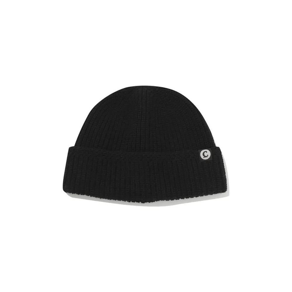 Logo Label Lambswool Short Beanie Black CO2504CA12BK 275315 F