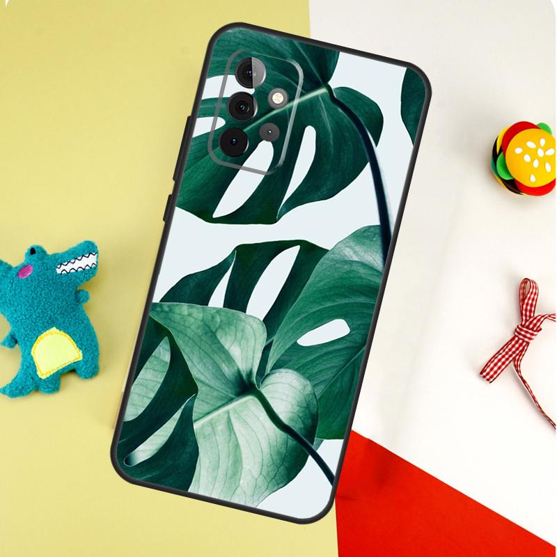 Tropical Monstera Leaves For Samsung Galaxy A05 A06 A16 A54 A34 A14 A55 A35 A15 A53 A33 A13 A22 A32 A52 Phone Case