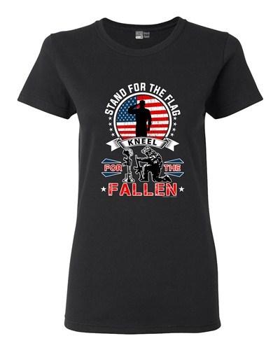 Ladies I Stand For The Flag Kneel For The Fallen Patriotic (A) DT T-Shirt Tee Unisex T-Shirt M