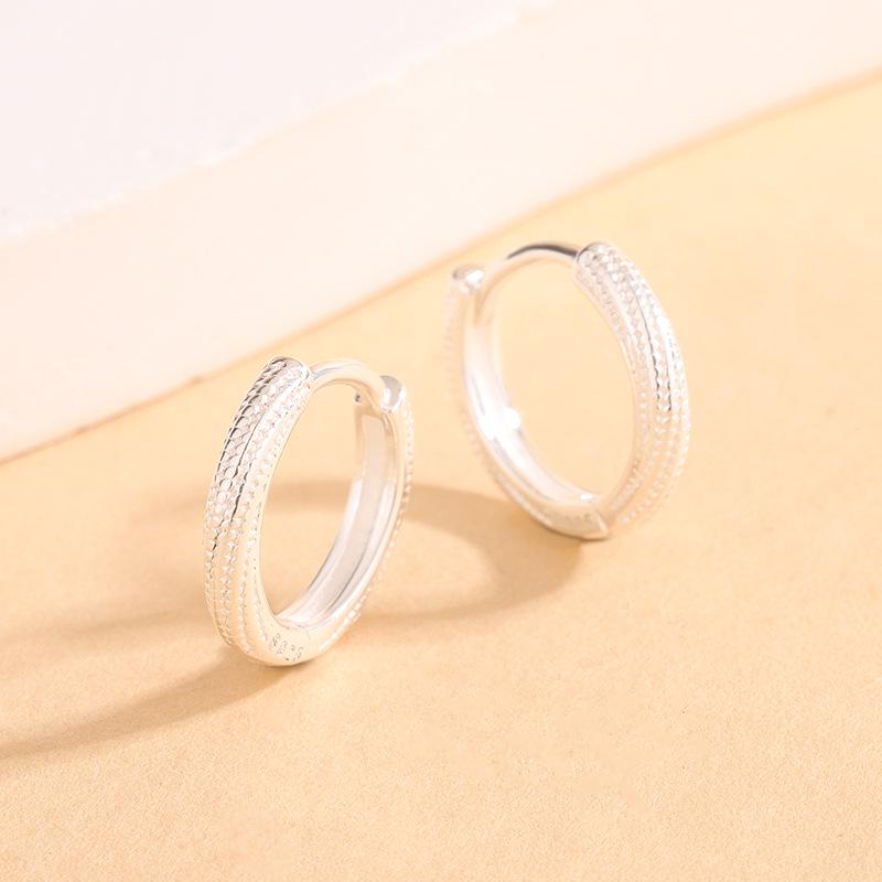 Trendy S925 Sterling Silver Twisted Rope C-Shaped Geometric Stud Earrings 925 Sterling Silver