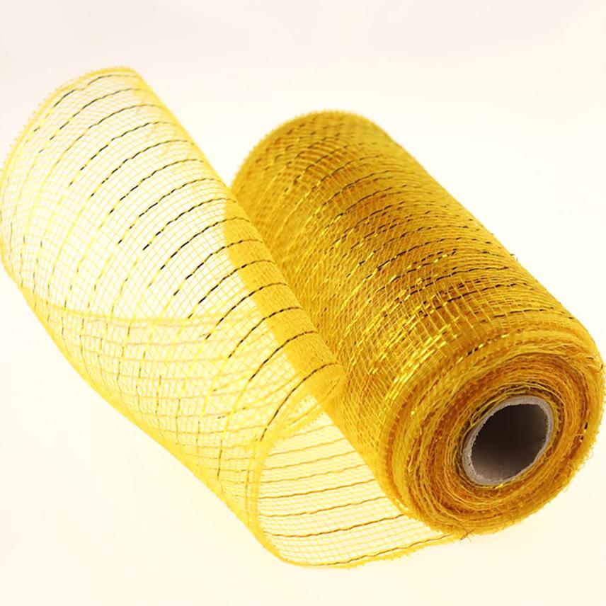 10 Yards Netzband Gold Silber Glitzer Dekobänder Schleife Handwerk Geschenkverpackung Weihnachtsdekoration Drahtband