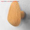 Pebble Shaped Wall Mounted Coat Hook Natural Wood Clothes Hanger Decorative Key Hat Scarf Handbag Storage Hanger Bathroom Rack