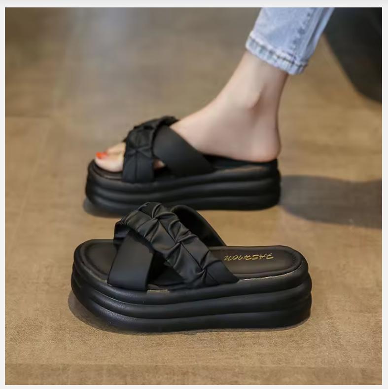 Women Slippers Fashion Sandals Thick Shoes Beach EVA Platform Slides Summer Outdoor Non Slip Orginal High Quality Bedroom Home