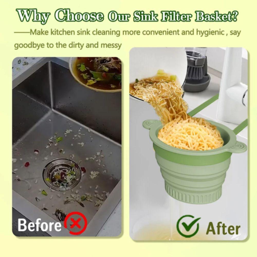 Durable Silicone Silicone Strainer Basket Reusable Sink Colander  Fruit Washing